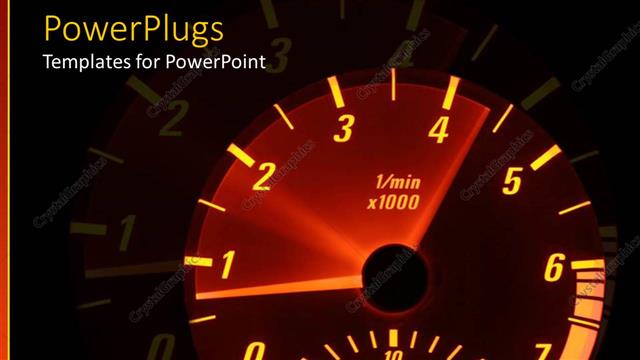  Presentation with reflection - A speedometer with various colors and its reflection as the background