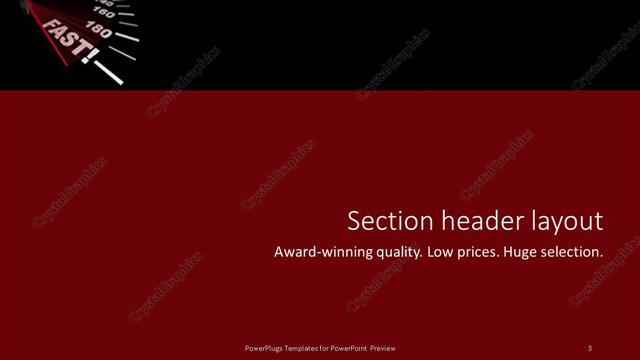 Section Header presentation slide layout