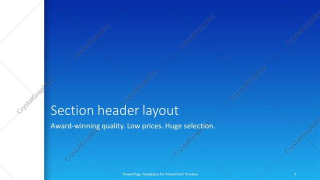 Section Header presentation slide layout