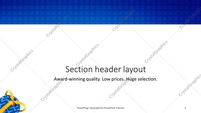 Section Header presentation slide layout