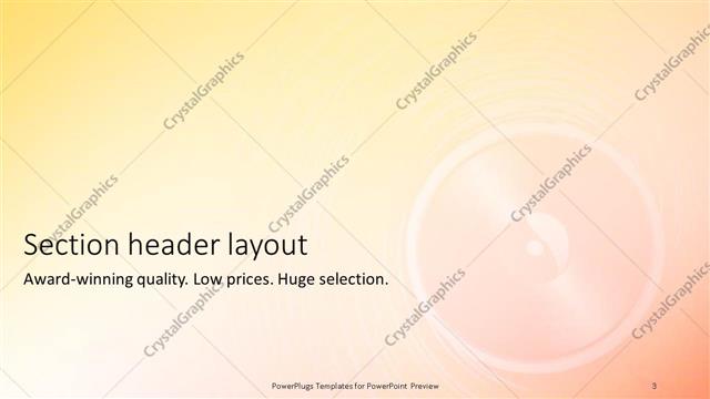 Section Header presentation slide layout