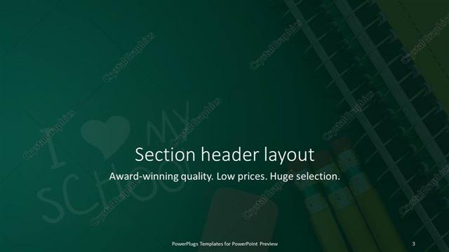 Section Header presentation slide layout