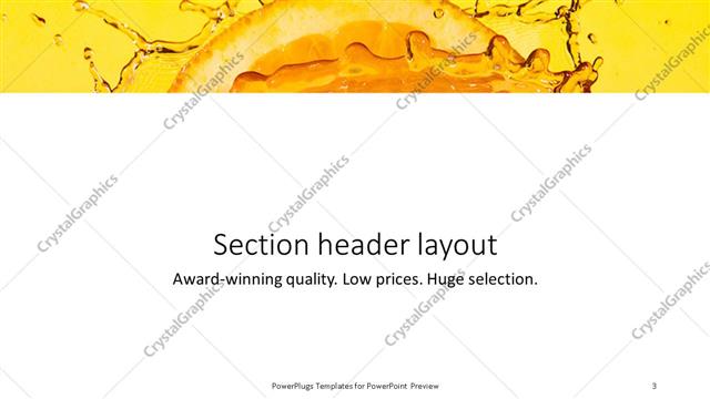 Section Header presentation slide layout