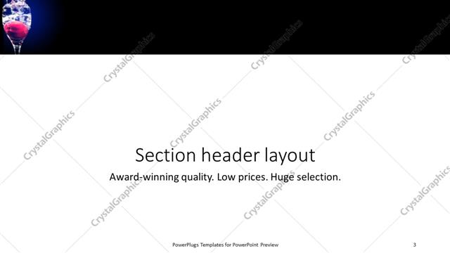 Section Header presentation slide layout