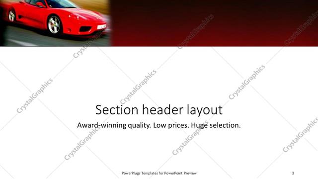 Section Header presentation slide layout