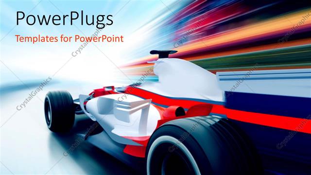  Presentation with empty - A sports car running at high speed on empty road