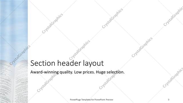 Section Header presentation slide layout