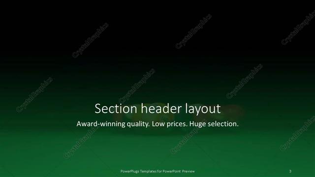 Section Header presentation slide layout