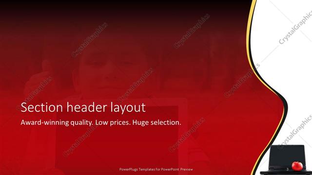 Section Header presentation slide layout