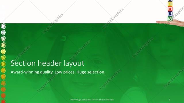 Section Header presentation slide layout