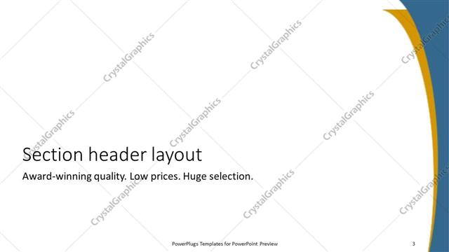 Section Header presentation slide layout