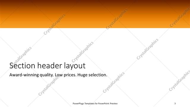 Section Header presentation slide layout
