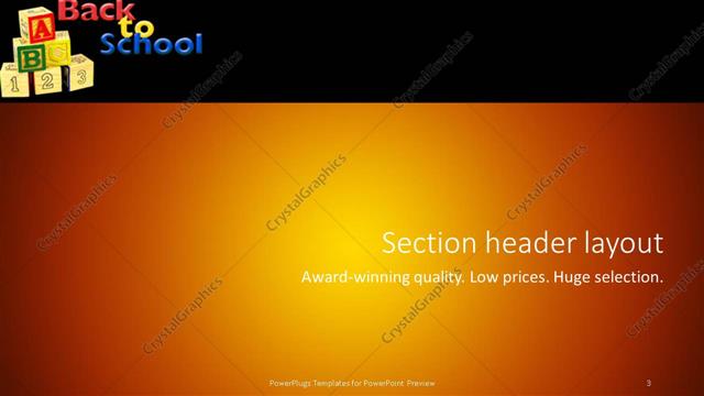 Section Header presentation slide layout