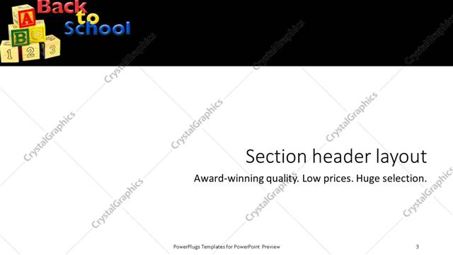 Section Header presentation slide layout