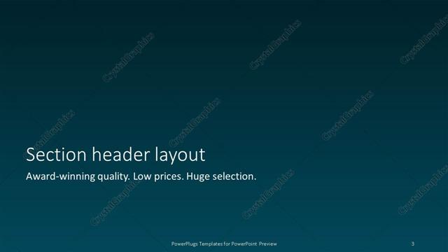 Section Header presentation slide layout