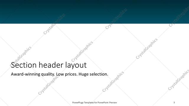 Section Header presentation slide layout