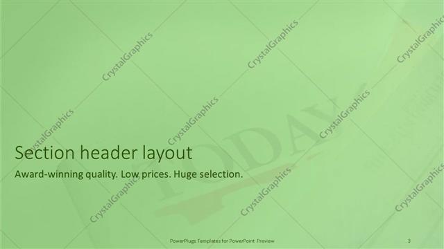 Section Header presentation slide layout