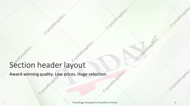 Section Header presentation slide layout