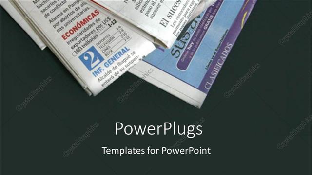  Presentation with newspaper - Stack of newspapers on black background