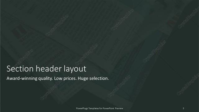Section Header presentation slide layout