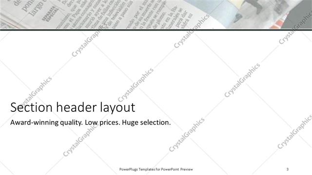 Section Header presentation slide layout