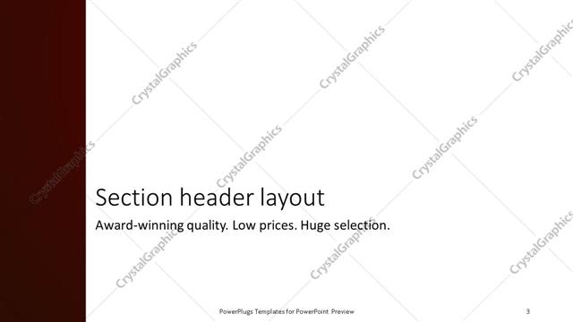 Section Header presentation slide layout