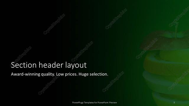 Section Header presentation slide layout