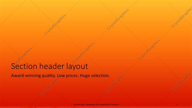 Section Header presentation slide layout