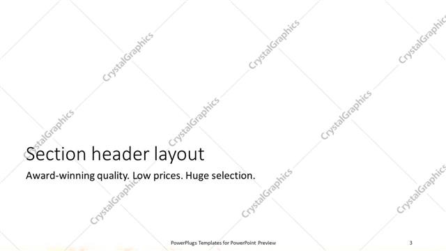 Section Header presentation slide layout