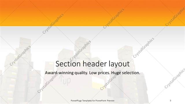 Section Header presentation slide layout