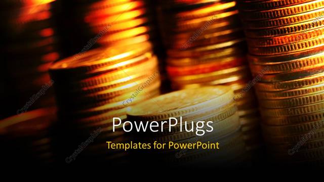  Presentation with golden - Stacks of coins under golden light