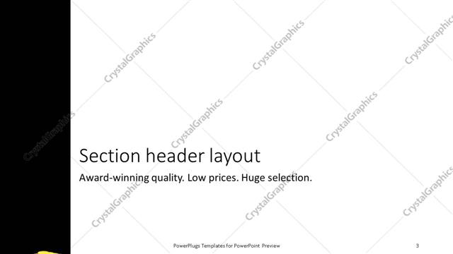Section Header presentation slide layout