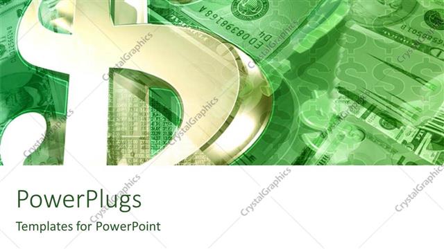 Presentation with symbol - Stacks and piles of dollar bills with a $ symbol