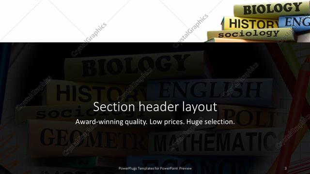 Section Header presentation slide layout