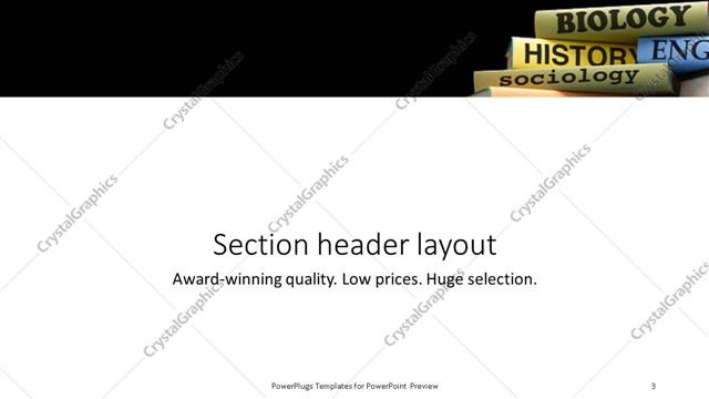 Section Header presentation slide layout