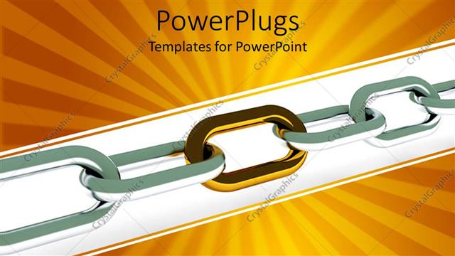  Presentation with stainless steel - A stainless steel chain with golden background