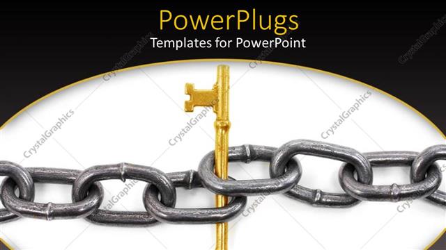  Presentation with stainless steel - A stainless steel chain with a key