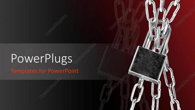  Presentation with stainless steel - A stainless steel chain with a lock