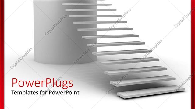  Presentation with cylinder - Stair steps leading to red success word on top of cylinder