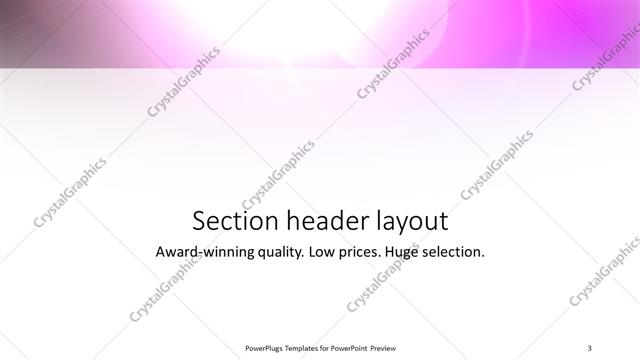 Section Header presentation slide layout