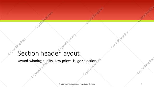 Section Header presentation slide layout