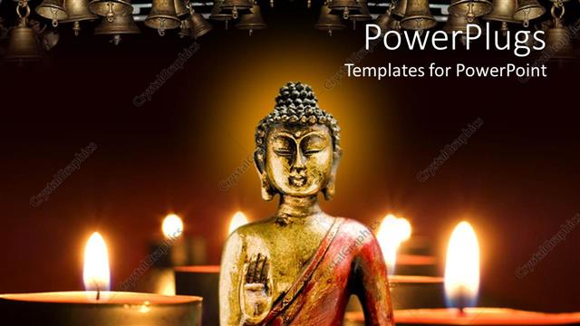  Presentation with buddha - A statue of Buddha along with candles in the background