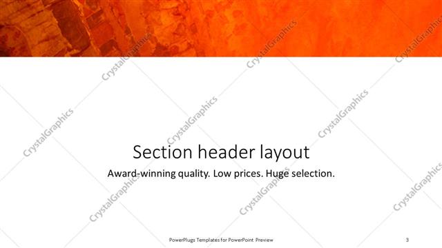 Section Header presentation slide layout