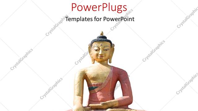  Presentation with buddha - A statue of Buddha with white background and place for text