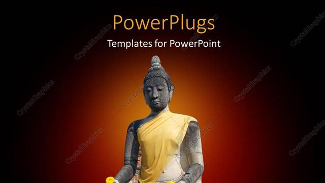  Presentation with buddha - The statue of budha with a reddish background
