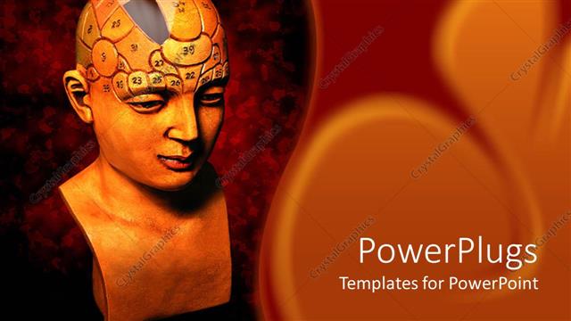  Presentation with psychology - Statue bust of human head for psychology evaluation of brain