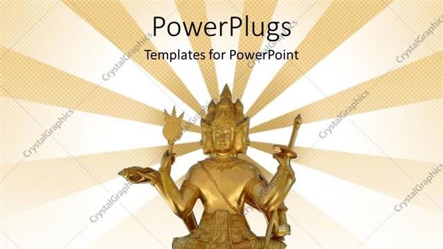  Presentation with hindu god - A statue of Hindu God with lights in the background