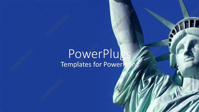  Presentation with liberty - The statue of liberty with bluish background
