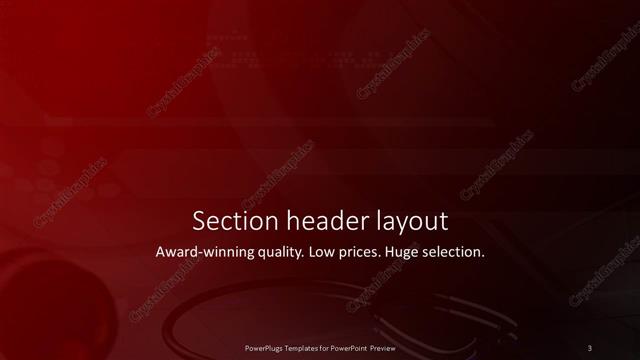 Section Header presentation slide layout
