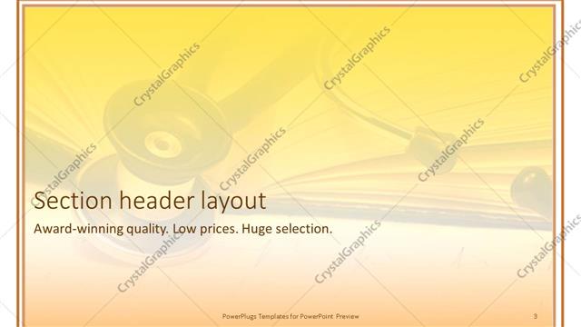 Section Header presentation slide layout